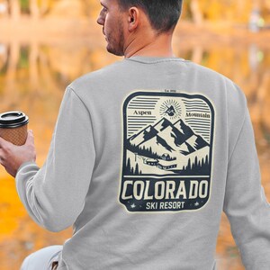 Vintage Sweatshirt Retro Crewneck Back Design Ski Sweatshirt Comfortable Sweater Sweatshirt Skier Mens Sweatshirts Winter Womens Sweatshirts