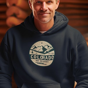 Vintage Hoodies Retro Hoodie Colorado Hoodies Comfortable Hoodie Winter Hoodies Minimalist Hoodie Mens Hoodies Womens Cozy Hoodie Skier