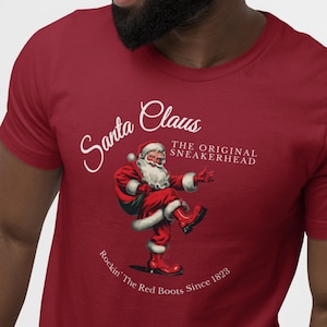 Vintage Weihnachts-T-Shirt Retro Sankt-Hemd Weihnachtsgeschenke für ihn Weihnachts-T-Shirt Sneakerhead-Geschenke Weihnachten Bequemes T-Shirt