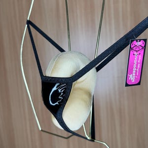 jovanadesign Nano of Nano Mens String - Black Shiny Vinyl Extreme Little Tiny Suit, Swimwear, Underwear - Handmade in UK