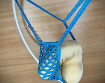 jovanadesign Extreme Small Mens String - Cabaret Fishnet Holes - T back Micro Male Swimwear, Underwear, 11 COLOURS - Handmade in UK