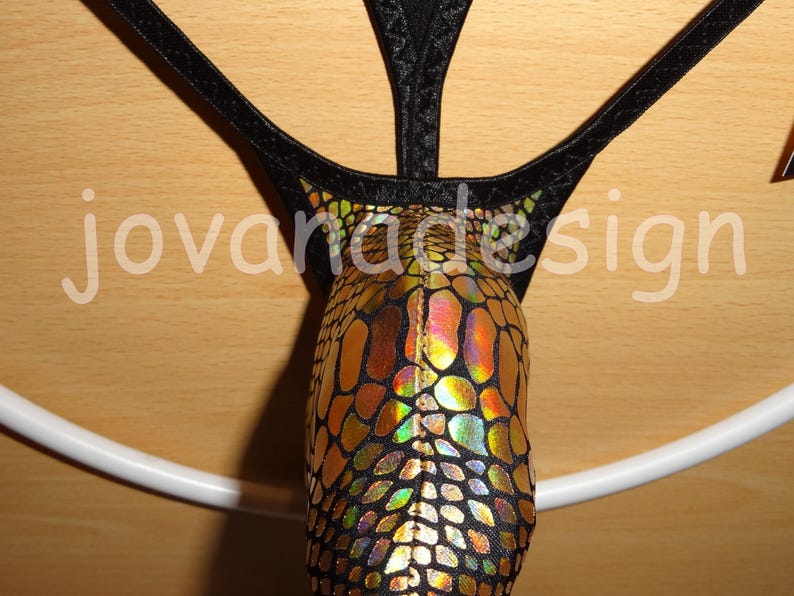 Jovanadesign 3D String 1, Push up and Push Out Mens String Snake Gold