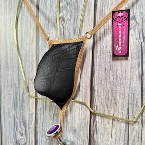 jovanadesign Smallest Mens Plug String Black Mesh Light Copper Trim Underwear Swimwear Handmade