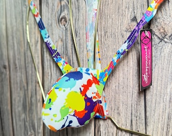 joanadesign Knob Micro Thong Splat Print Low Cut Tanga Extreme Swimwear Handmade in UK
