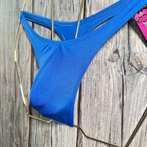 jovanadesign Marc Classic Standard Mens Thong, Royal Blue Beach Suit Swimsuit, Men Moderate Fit Underwear Swimwear Handmade in UK