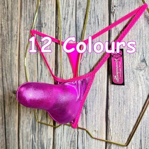 jovanadesign Amour Missile Mens String Stretchy Shiny Metallic 12 Colours Handmade in UK