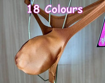 jovanadesign Big Bag Thong, Push Out Mens Big Bulge Monster Beach Holiday Suit, Wet Look - Underwear Swimwear Handmade in UK
