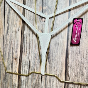 jovanadesign Ladies Radical Extremely Micro String - White Solid, Sexy Womens Extra Tiny Tanga, Swimwear Underwear Handmade in UK