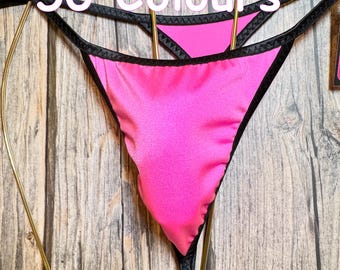 jovanadesign Mens Feminising String, 50 colours Seamless Mini Men Tanga Suit Plug Back Swimwear, Underwear -Handmade in UK