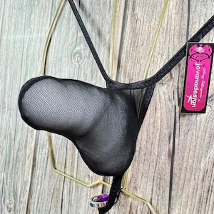 jovanadesign Greg 4D Missile Anal Plug Back Mens String Black See Thru Mesh Underwear Swimwear Handmade in UK