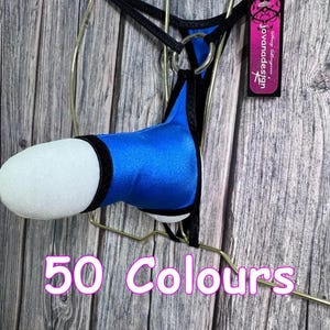May include: A blue and white lingerie piece with black trim and a metal ring detail. The product is displayed on a wire hanger. The text "50 Colours" is at the bottom of the image, and a tag with the text "jovanadesign" is visible.