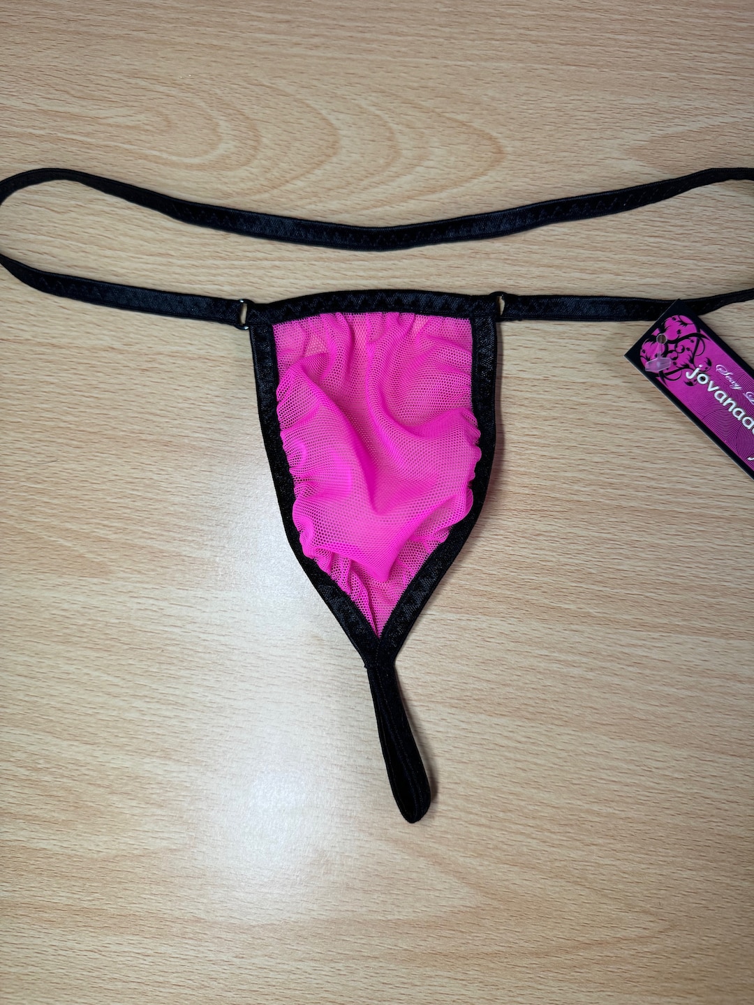 Plug String Diam Jovanadesign Men's Plug Smallest String Neon Pink See Through Mesh ...