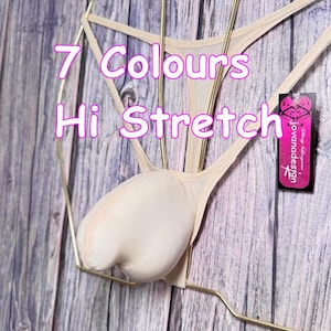 jovanadesign 3D Micro Mens Thong Push Out 7 Colours High Stretch Sheer Bulge Swimwear Underwear Handmade in UK