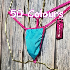 jovanadesign Mens Smallest String Micro Mini Seamless Herren Tanga Triangle T-back Plug Back Ring Underwear Swimwear Handmade in UK