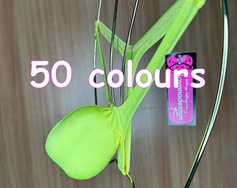 jovanadesign Nick 4D Micro Stringtanga 3 1/4" x 4" 50 Kleuren Brede Bandjes Zwemkleding Handgemaakt in het VK