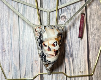 jovanadesign Mens Smallest String Micro Mini Seamless Skull King Steel Trim Underwear Swimwear Handmade in UK