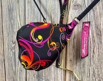jovanadesign Mens Bulge String 3 Pouch Sizes Push Out Beach Suit Narrow Opening Floral Black Orange Fuchsia Swimwear Handmade UK