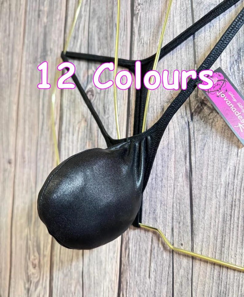 jovanadesign Bart 5D Push Out Mens Bulge Thong 12 Colours Metallic Handmade in UK image 1
