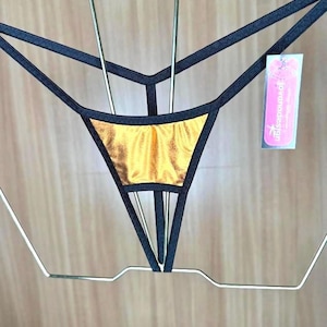 jovanadesign Open Front String - Größe S - Kupfer Metalic Extreme Herren Ouvert String Open BallsEnhancer Bademode Unterwäsche Handmade in UK