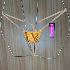 jovanadesign Open Front String - Kupfer Metallic - Light Copper edging - Extrem Herren Ouvert String - Bademode Unterwäsche Handmade in UK