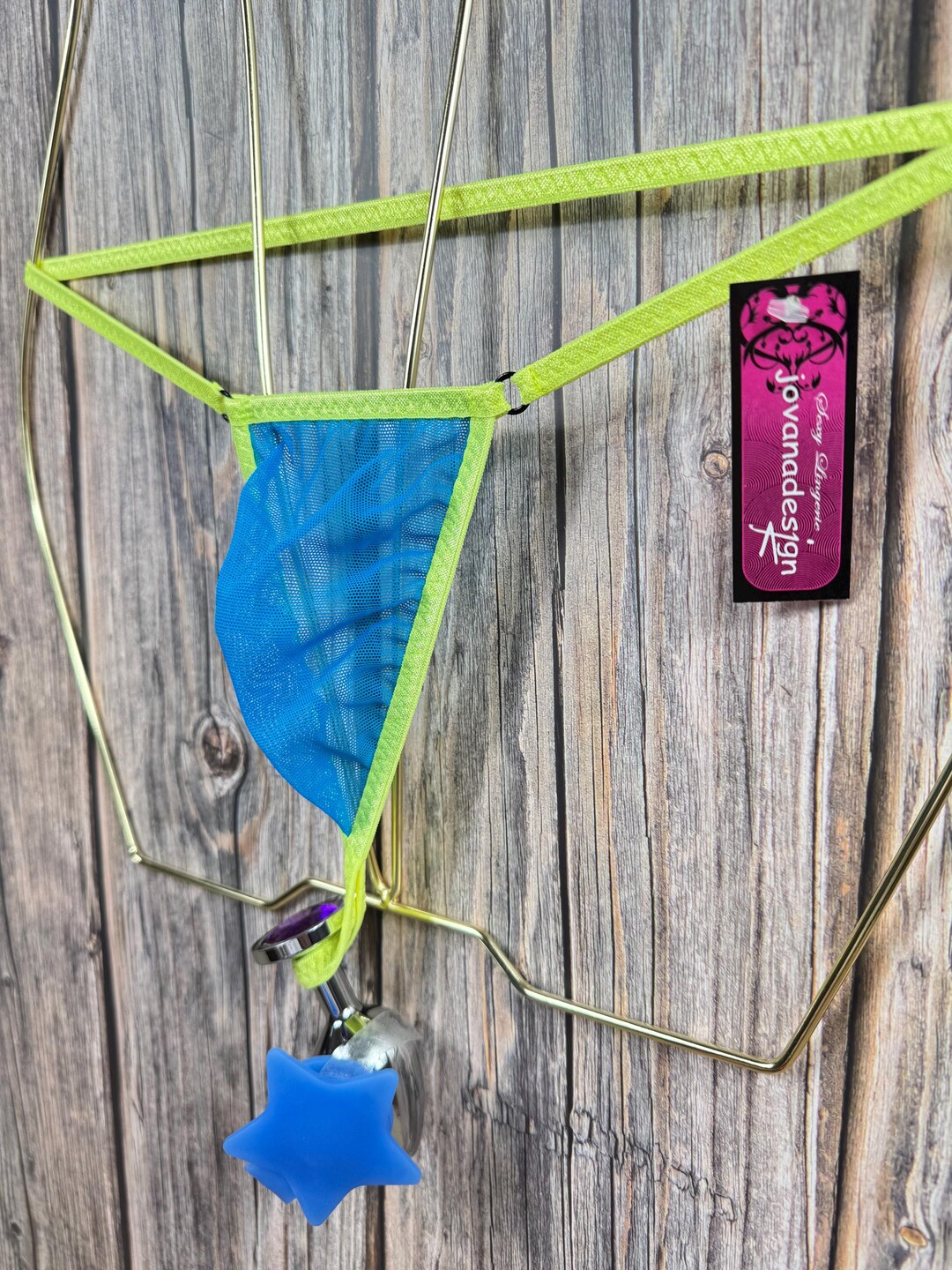 Jovanadesign Mens Plug String Smallest Turquoise See Thru Mesh Neon ...