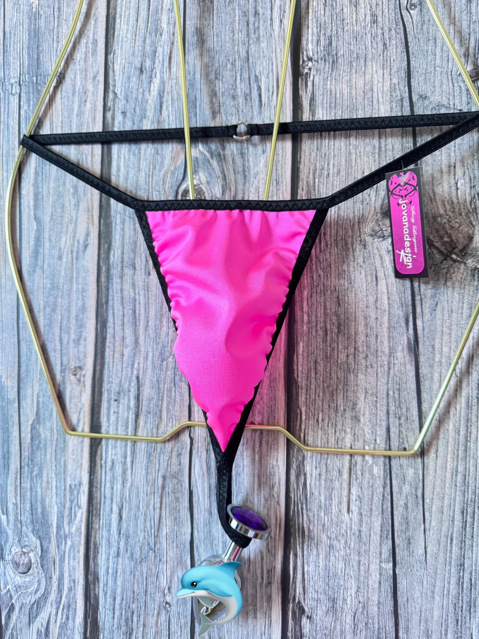 Jovanadesign Mens Butt Plug String K1 Seamless Neon Pink Black Underwear  Swimwear Handmade in the UK - Etsy