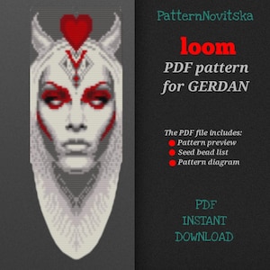 PDF pattern for creating a choker Dama, bead loom pattern