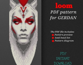 PDF pattern for creating a choker Dama, bead loom pattern