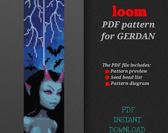 PDF pattern for creating a gerdan, bead loom pattern
