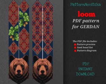 PDF pattern for creating a Gerdan Totem Bear, bead loom pattern