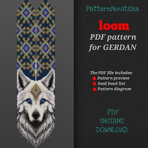 PDF-patroon voor het maken van een Gerdan Totem Wolf, kralenweefpatroon