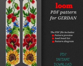 PDF pattern for creating a gerdan, bead loom pattern