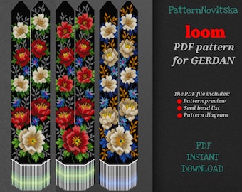 PDF pattern for creating a gerdan, bead loom pattern