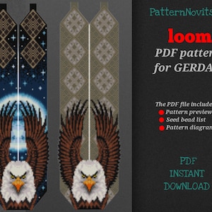 PDF pattern for creating a Gerdan Totem Eagle, bead loom pattern