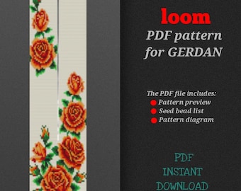PDF pattern for creating a gerdan, bead loom pattern
