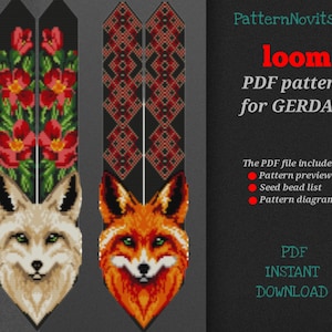 PDF-Vorlage für einen Totemfuchs-Gerdan, Perlenwebmuster