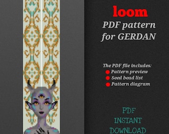 PDF pattern for creating a gerdan, bead loom pattern