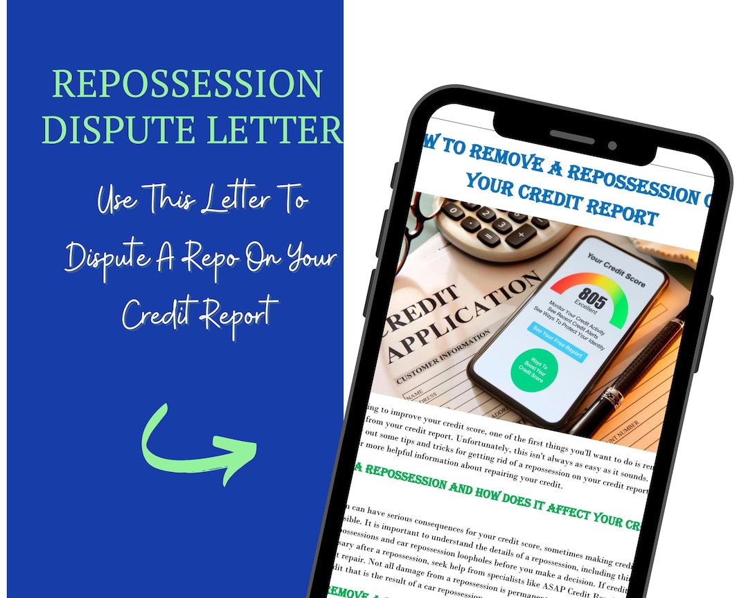 Repossession Dispute Letter Etsy