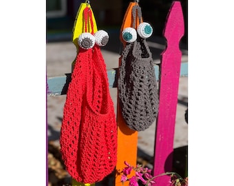 2 sizes!! Crochet Alien Bag - Crochet Alien Plant Hanger - PDF PATTERN BUNDLE