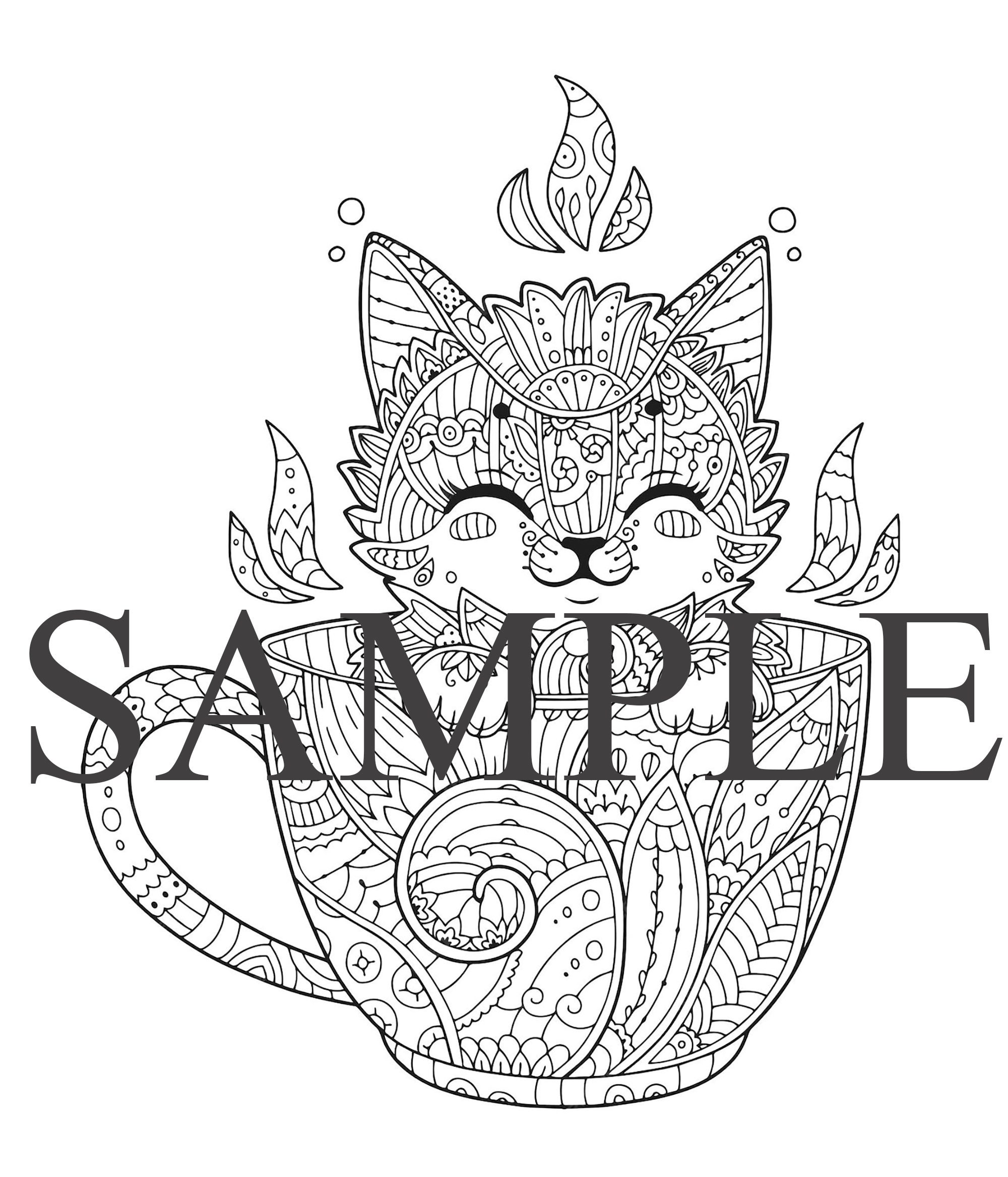 Yoga Cat Coloring Book: Kitty Yoga Mandala And Zentangle Coloring Pages  (Paperback)