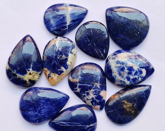 Beste kwaliteit blauwe sodaliet cabochon edelsteen peervorm 10 stuks Maat 25 x 18 x 6 mm unieke sodaliet edelsteen Cadeau voor haar sieraden