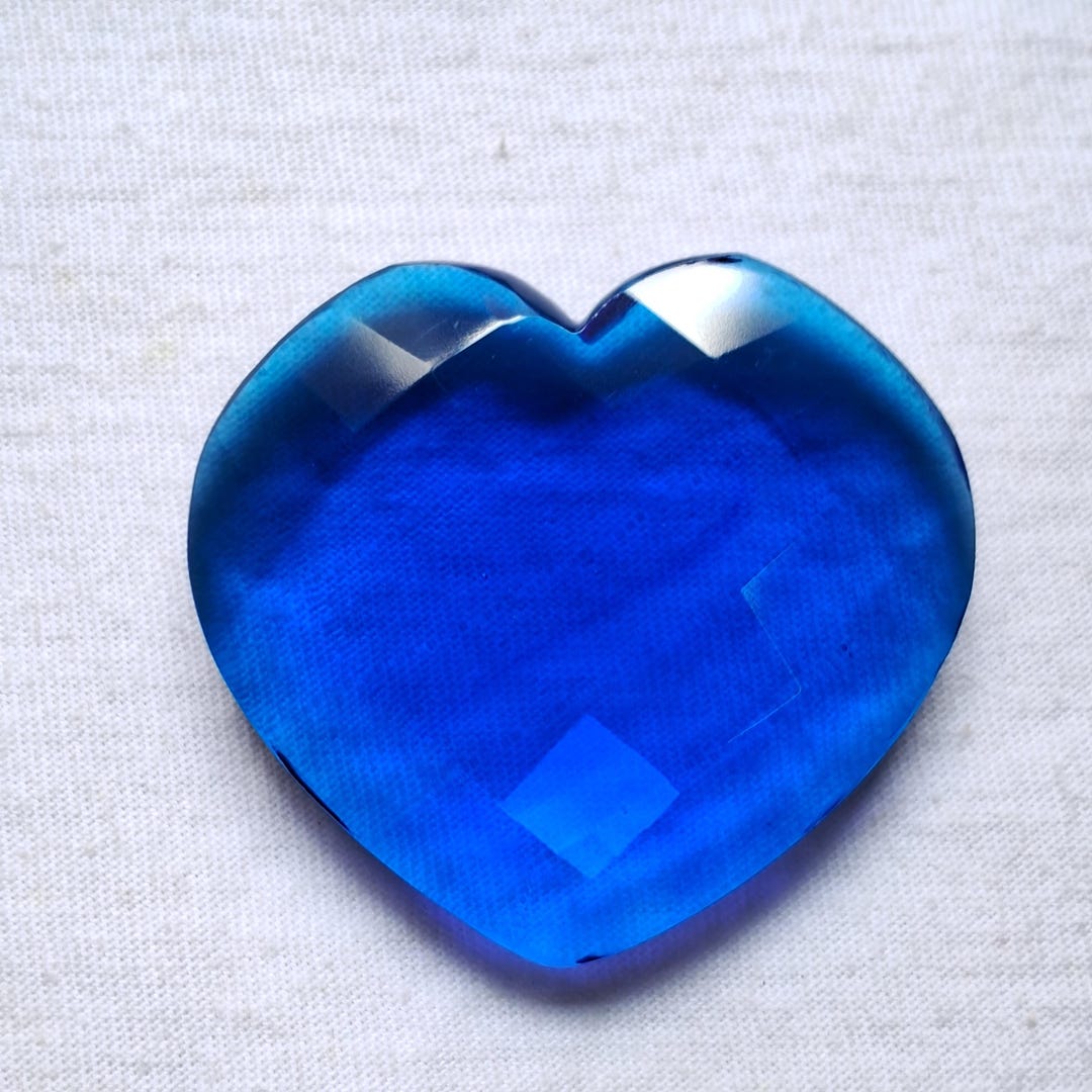 Hydro Glass Rocks Very Large Blue Color Hydro Glass Heart Shape Briolette Gemstone Size ...