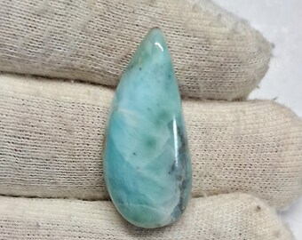 Larimar Cabochon: Rare Fancy Gemstone for Jewelry Pendant (30x14x6 MM