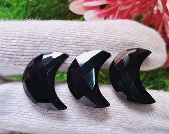 23x12x6 MM Gorgeous Black Onyx Briolette Cut 3 pieces Loose Gemstone Moon Shape Black Onyx Wholesaler Gemstone Use For Jewelry Earring