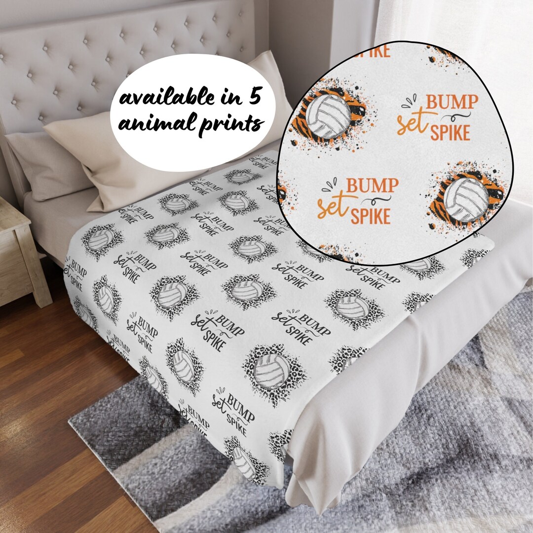 Animal Print Bump Set Spike Volleyball Blanket Tiger Volleyball Leopard