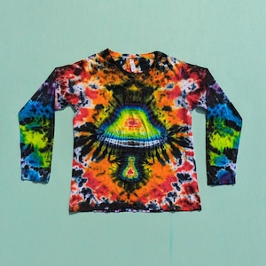 Rainbow Mushroom Tie Dye Longsleeve - Women&#39;s Large - Hippie Boho