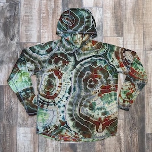 Tie Dye UPF 50 Sun Hoodie: Bamboo Blend, Thumb Holes