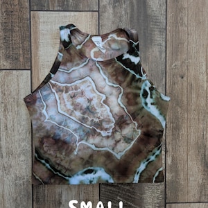 Tie Dye Geode Crop Top (Small-Xlarge) S US women's letter