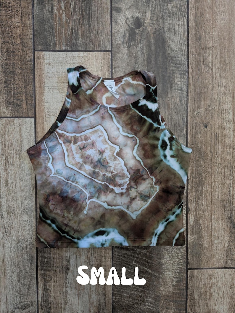Tie Dye Geode Crop Top (Small-Xlarge) S US women's letter
