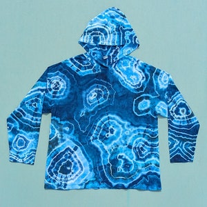Handmade Geode Tie Dye Hoodie: 100% Cotton Long Sleeve
